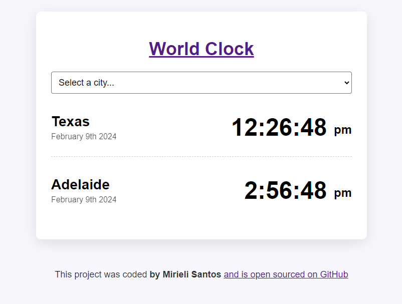 World Clocks App